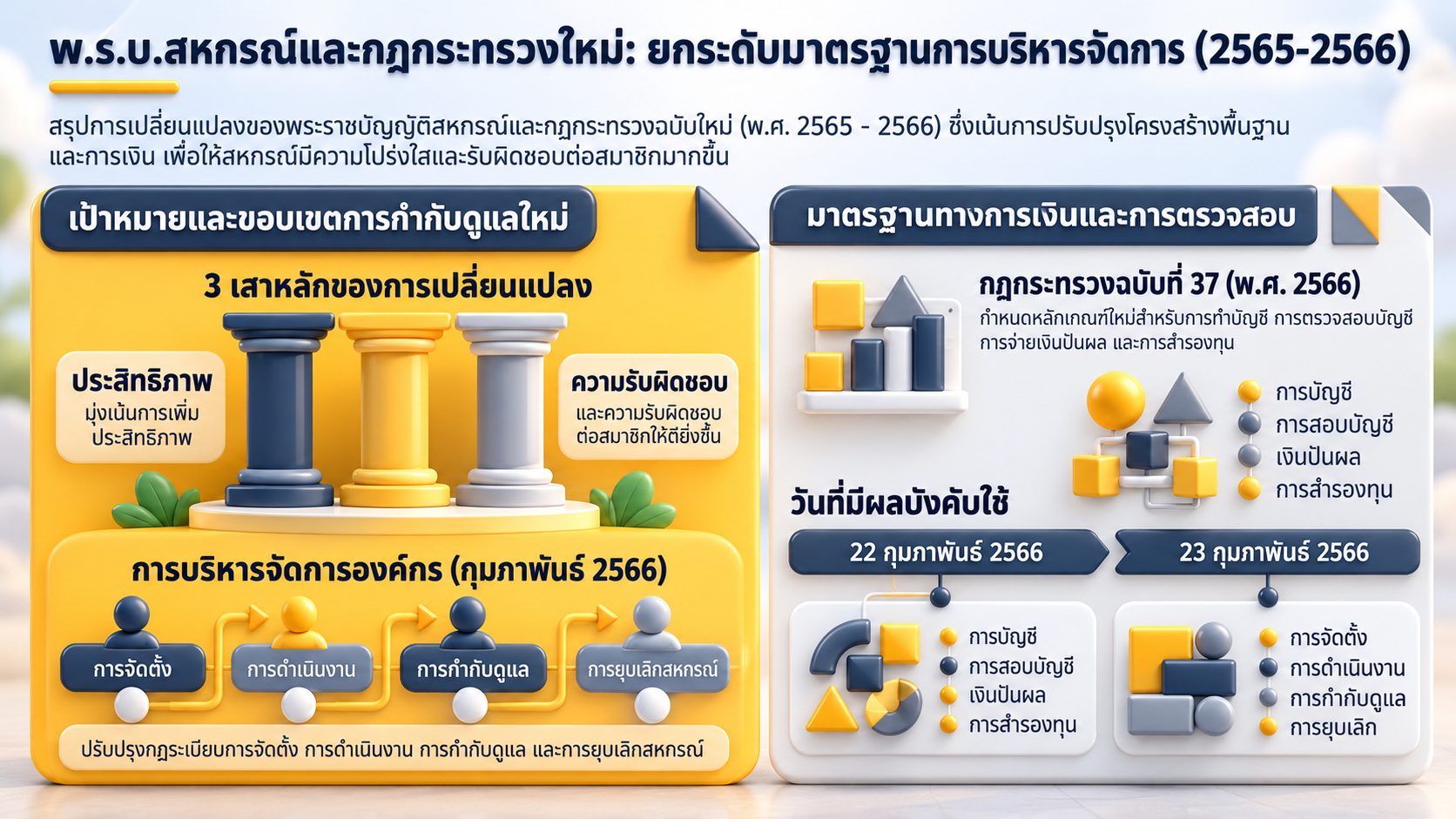 พ.ร.บ. สหกรณ์และกฎกระทรวงใหม่ พ.ศ. 2565 และ พ.ศ. 2566